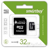 SMARTBUY (SB32GBSDCL10-01LE) MicroSDHC 32GB Class10 LE + адаптер Карта памяти