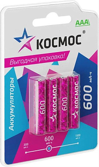 КОСМОС KOCR03NIMH600mAh4BL фуксия Аккумулятор