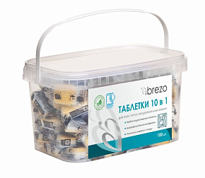 BREZO Таблетки ALL IN 1 безфосфатные для посудомоечной машины, 100 шт Таблетки для посудомоечной машины BREZO Таблетки ALL IN 1 безфосфатные для посуд
