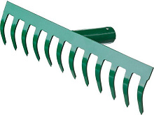 РОСТОК 312 x 60 мм, рабочая поверхность из стали, покрытие краска, без черенка, грабли (39610-12) Грабли