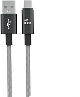 AKSBERRY (6900295570018) X163 Nylon silk USB-A - Type-C, серый Кабель AKSBERRY (6900295570018) X163 Nylon silk USB-A - Type-C, серый