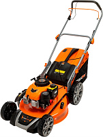 MAXPILER Газонокосилка бензиновая MLM-46S (5 л.с, самоходная, Ø460мм, высота кошения 30-80мм, 70л)