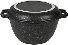 KUKMARA Кмт34а а/пр литой 3,0л кр/сковорода Темный мрамор Казан KUKMARA Кмт34а а/пр литой 3,0л кр/сковорода Темный мрамор