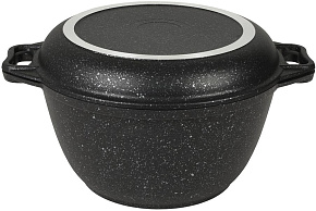 KUKMARA Кмт34а а/пр литой 3,0л кр/сковорода Темный мрамор Казан KUKMARA Кмт34а а/пр литой 3,0л кр/сковорода Темный мрамор