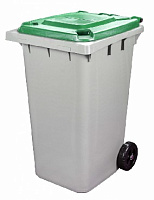 АЛЬТЕРНАТИВА М5937 для мусора 240л (на колесах)(черный с зеленой крышкой) Контейнер