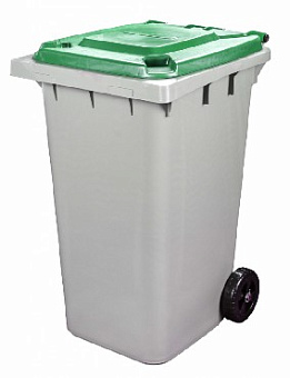 АЛЬТЕРНАТИВА М5937 для мусора 240л (на колесах)(черный с зеленой крышкой) Контейнер