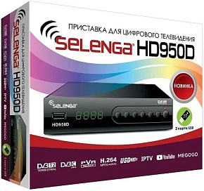 SELENGA HD950D эфирный DVB-T2/C тв ресивер, тюнер бесплатного IPTV, медиаплеер ВВ3411