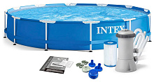 INTEX Бассейн каркасный 366х76см.+фильтр-насос . (в коробке) Арт.28212NP Бассейн каркасный