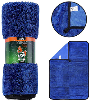 LI-SA LS0113 из суперплотной микрофибры для чистки, сушки и полировки кузова 40х60см, высокий ворс, плотность 750г/м2 48879 Салфетка для автомобиля