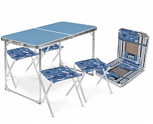 NIKA Набор стол+стулья (ССТ-К2/4 голубой-джинс) Набор стол+стулья