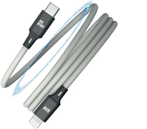 AKSBERRY (6900307880012) X164 Magnetic Type C - Lightning, серый Кабель