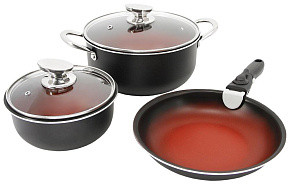 POMIDORO POMI D'ORO P640556 Comodo set Набор посуды для приготовления со съемной ручкой POMIDORO POMI D'ORO P640556 Comodo set Набор посуды для пригот