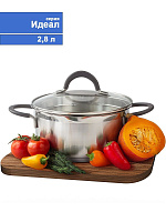 TIMA ИДЕАЛ 2,8л, с 2-мя носиками, с крышкой, с силикон. ручками ID-2028 Кастрюля TIMA ИДЕАЛ 2,8л, с 2-мя носиками, с крышкой, с силикон. ручками ID-20