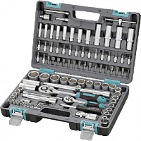STELS Набор инструментов, 1/2", 1/4", CrV, пластиковый кейс 94 предм. 14106 Набор инструмента