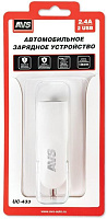 AVS Автомобильное ЗУ UC-443, 1 USB + кабель Type-C , 2.4 А, 12 Вт (A78701S)