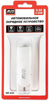 AVS Автомобильное ЗУ UC-443, 1 USB + кабель Type-C , 2.4 А, 12 Вт (A78701S)