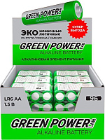 GREEN POWERLAB (00-00034162) LR6 AA БОКС96 Батарейка GREEN POWERlab LR6 AA БОКС96 Alkaline 1.5V (96/384)