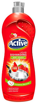 ACTIVE Гель-концентрат для мытья посуды "Клубника и малина", 750 мл (511301192) Гель для мытья посуды ACTIVE Гель-концентрат для мытья посуды "Клубник
