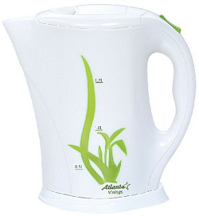 ATLANTA ATH-2305 white/green (1,7л. пластик) Чайник электрический