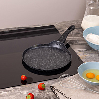 AGNESS 932-523 BLACK MARBLE блинная с а/приг.покрытием 24Х2см индукция Сковорода