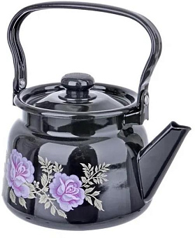 СИБИРСКИЕ ТОВАРЫ эмал 2,3л с рис С2714.36 черный Чайник СИБИРСКИЕ ТОВАРЫ эмал 2,3л с рис С2714.36 черный