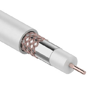 PROCONNECT (01-2206) RG-6U+CU, 75 ОМ, CU/AL/CU, 48%, бухта 100 м, белый Кабель коаксиальный
