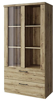 АНРЭКС DOORSET Шкаф с витриной 1V2S3N. Цвет ДУБ НАВАРРА (2 уп.) Модульная мебель
