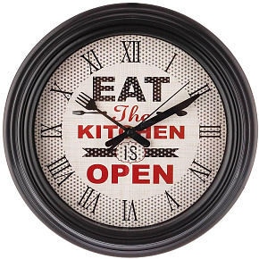 LEFARD 220-377 CHEF KITCHEN ЧЕРНЫЙ d31см циферблат d22,5см Часы настенные