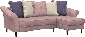 ЭЛЕГИЯ Ника Мягкий угол (еврокнижка) PLUSH PURPLE VELVET PLUSH CREAM PLUSH ROSE WOOD Венге (Лак) Категория 4 (4 кор.) Мягкая мебель