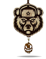 AROMA BAR подвеска ?Медведь в шапке? в крафтовой упаковке с мини-брелоком в коричнево-белом цвете 49342 Ароматизатор