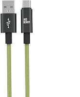 AKSBERRY (6900295560019) X163 Nylon silk USB-A - Type-C, салатовый Кабель AKSBERRY (6900295560019) X163 Nylon silk USB-A - Type-C, салатовый