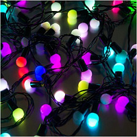 FUNRAY "Шарики" матовые BL-10100M, 100 LED, 10 м, мульти (7цв.),черный шнур,(18188) LED гирлянда