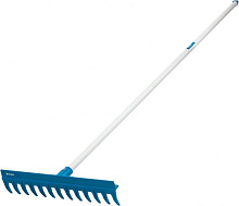 PALISAD Грабли пластиковые, 430 мм, 13 прямых зубьев, усиленные, металлический черенок, Luxe, Грабли