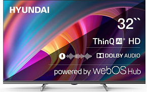 HYUNDAI H-LED32BS5100 HD SMART TV Телевизор LED Hyundai 32" H-LED32BS5100 Smart WebOS Frameless Metal черный/серый/HD/DVB-T/60Hz/DVB-T