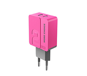 MORE CHOICE (4627151191898) NC46i СЗУ 2USB 2.4A для 8-pin - 1м Pink СЗУ