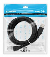 EXPLOYD EX-K-1481 удлинитель USB/USB-A/2.0/чёрный/3M Кабель