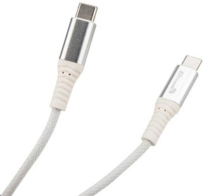 ELTRONIC Кабель Type-C to Type-C 2.0м ( 1-39) 3.0A/60W TPE оплетка (белый) в пакете
