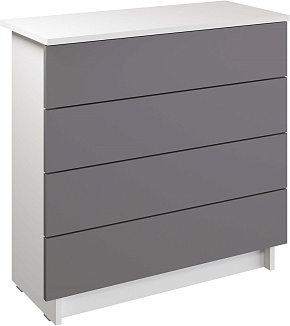 МЕБЕЛЬ-КОМПЛЕКС ЛАЙТ Комод 4Я Белый/Серый шифер Модульная мебель