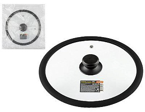 MALLONY Крышка стеклянная C-type с силиконовым ободком CAPPELLO-C, 26 см диа Крышка MALLONY Крышка стеклянная C-type с силиконовым ободком CAPPELLO-C,