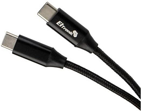 ELTRONIC Кабель Type-C to Type-C 1.0м ( 1-46) 3.0A/60W TPE оплетка (черный) в пакете