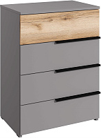 МЕБЕЛЬ-КОМПЛЕКС ЙОРК Комод 4Я Серый шифер/Дуб Делано Модульная мебель