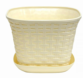 VIOLET "Ротанг" 6,9 л с поддоном (слоновая кость) 3669126 Кашпо