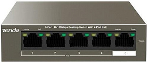 TENDA 5PORT TEF1105P-4-63W Коммутатор