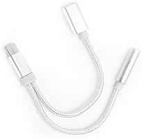 АТОМ (31043) USB Type-C-3,5 Jack/USB Type-C, серебряный