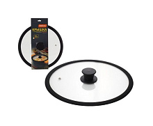 MALLONY Крышка стеклянная с силиконовым ободком CAPPELLO, 28 см диа, сил ручка (003546) Крышка