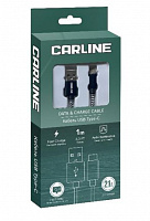 CARLINE CAB01121 USB-Type C 2.1А 1 метр тканевая оплетка Кабель