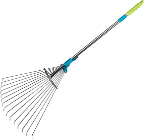 PALISAD стальные, 190 - 600 х 790 - 1620 мм,15 зубьев, раздвижные,стальной черенок, Luxe, 61787 Грабли веерные