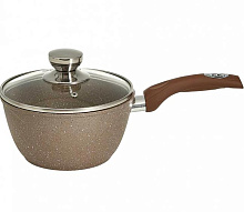 МЕЧТА 82806 с несъемной ручкой и стеклянной крышкой. "Гранит brown" 1,7л Ковш