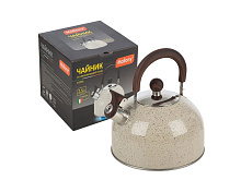 MALLONY Чайник STORIA, объем 2,5 л, из нерж стали со свистком, окрашенный, ручка под дерево (007190) Чайник MALLONY STORIA, объем 2,5 л, из нерж стали