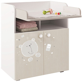 POLINI Комод Polini kids French 1270, Teddy, белый-дуб пастельный (2кор) Комод